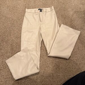 Zara Off-White Faux Leather pants